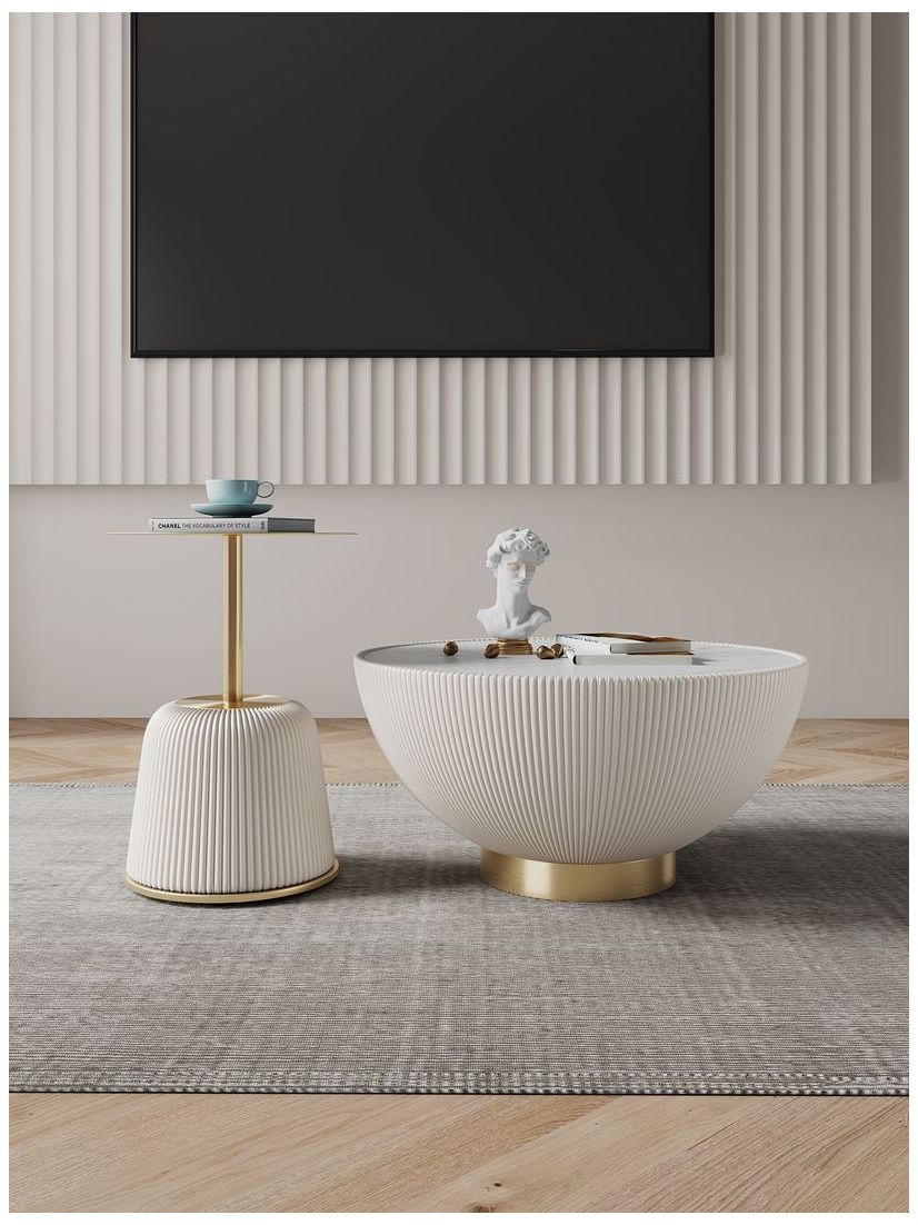 Image 2 Anderson Coffee Table and End Table 1.0 in Cream - Set of 2 more views