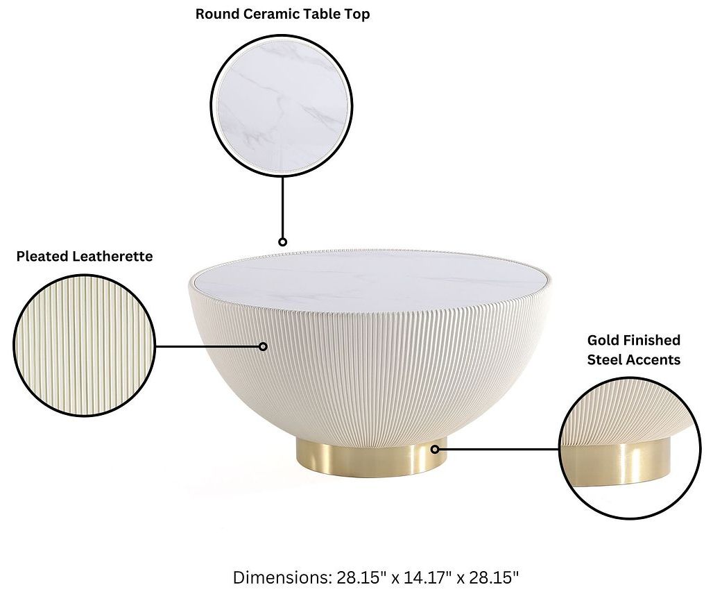 Image 5 Anderson Coffee Table and End Table 1.0 in Cream - Set of 2 more views
