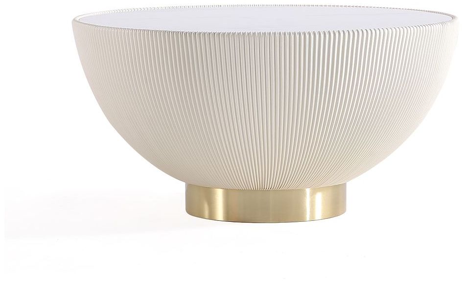 Anderson Coffee Table and End Table 1.0 in Cream - Set of 2