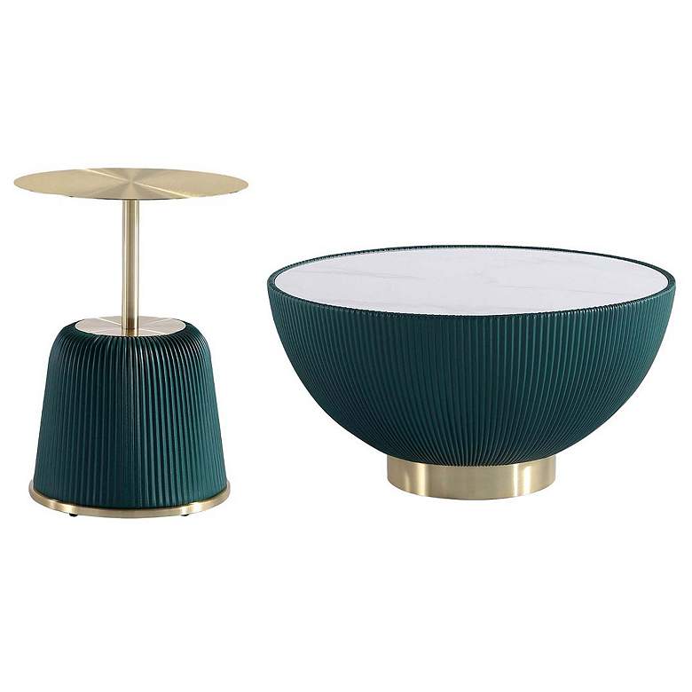 Image 1 Anderson Coffee Table and End Table 1.0 in Green - Set of 2