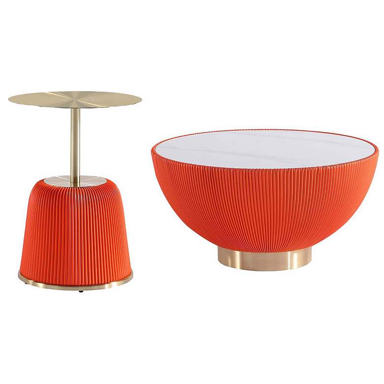 Image 1 Anderson Coffee Table and End Table 1.0 in Orange - Set of 2