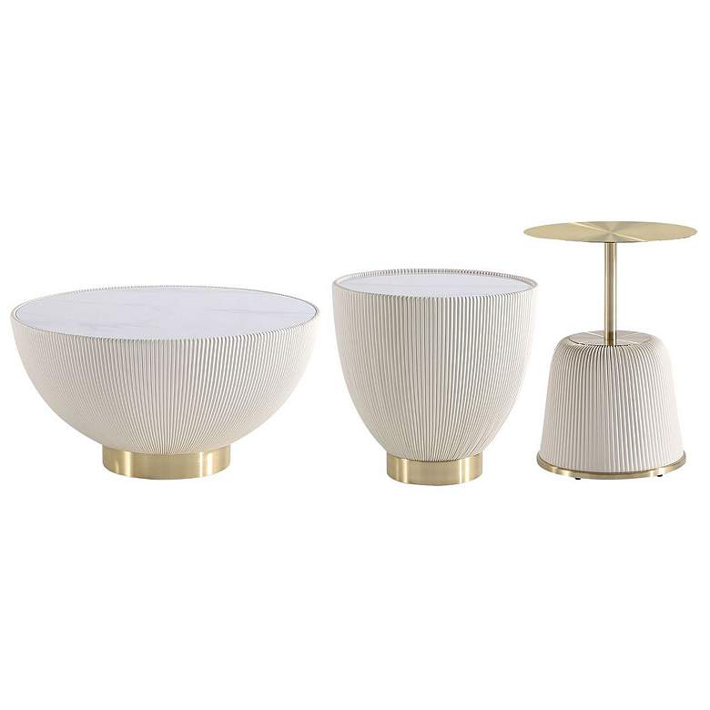 Image 1 Anderson Coffee Table, End Table 1.0, and End Table 2.0 in Cream - Set of 3