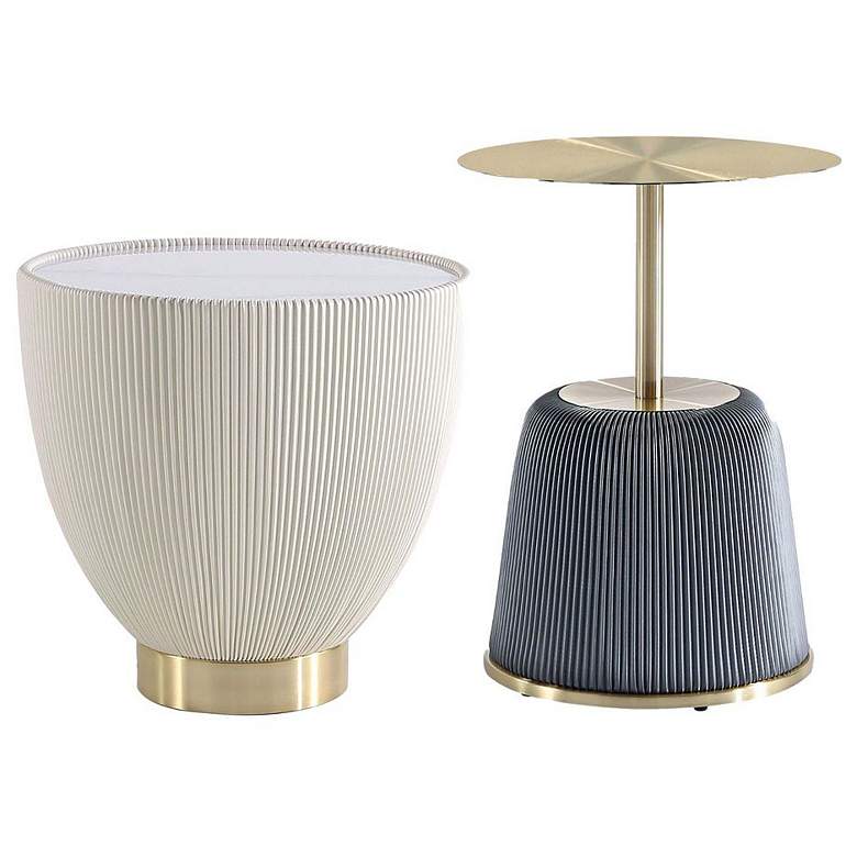 Image 1 Anderson End Table 1.0 and End Table 2.0 in Cream and Grey - Set of 2