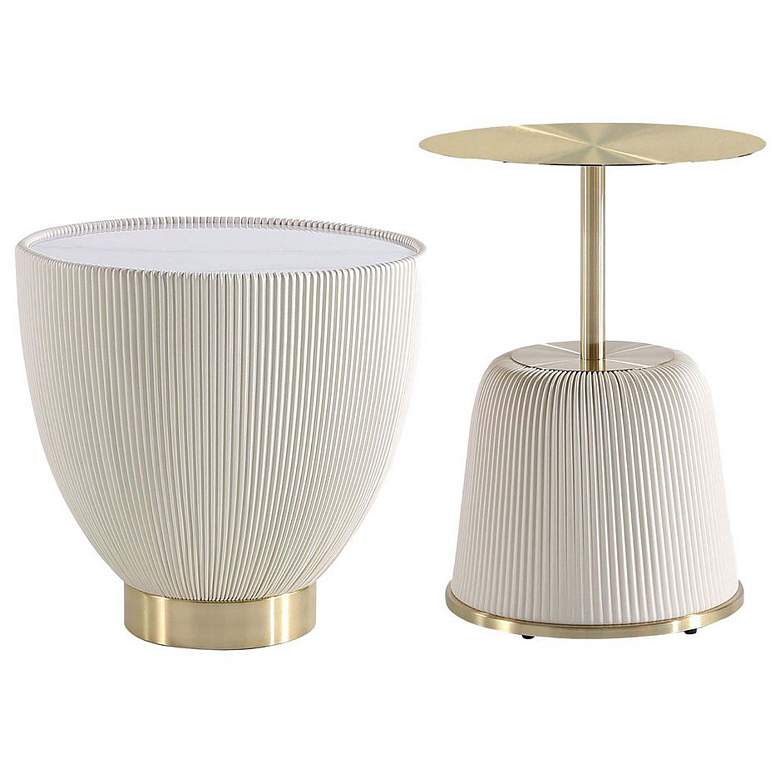 Image 1 Anderson End Table 1.0 and End Table 2.0 in Cream - Set of 2