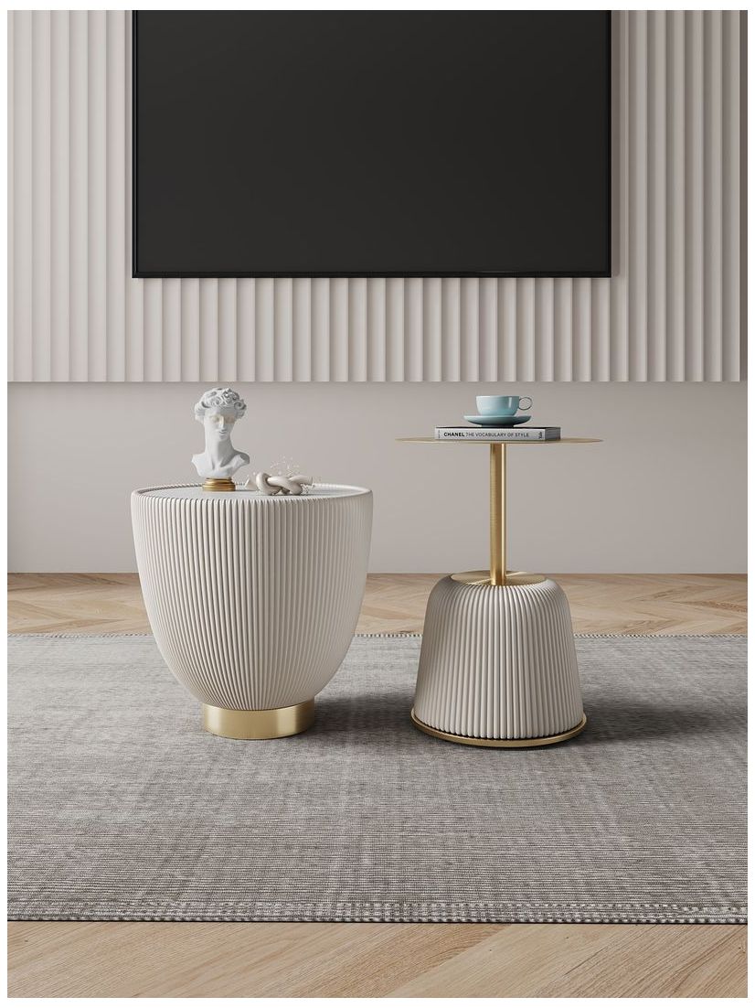 Image 2 Anderson End Table 1.0 and End Table 2.0 in Cream - Set of 2 more views