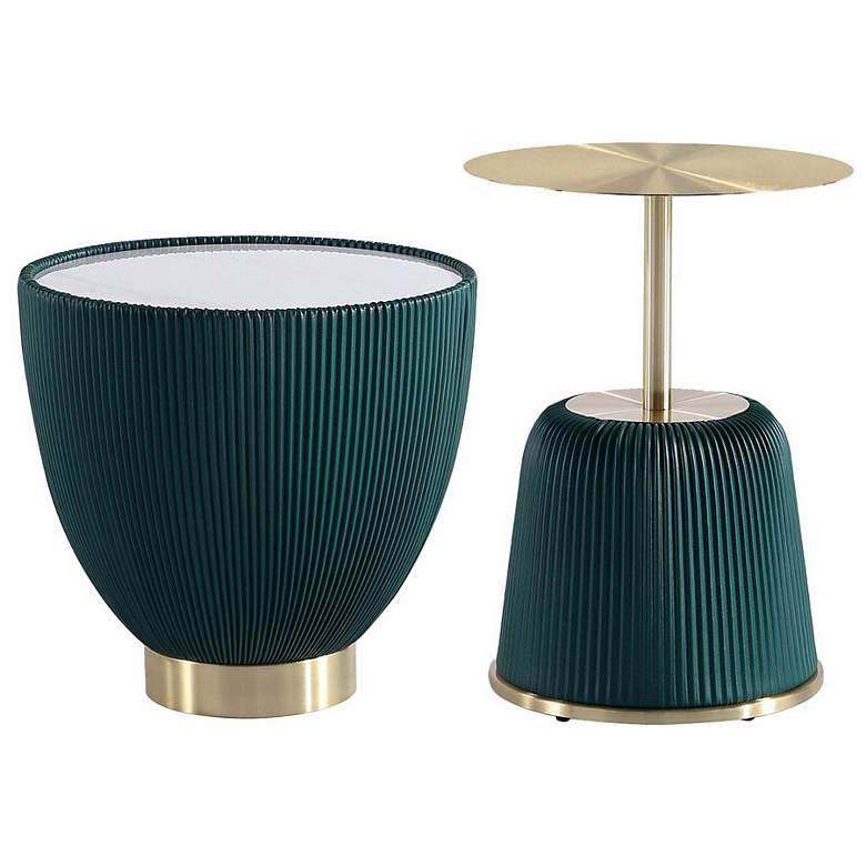 Image 1 Anderson End Table 1.0 and End Table 2.0 in Green - Set of 2