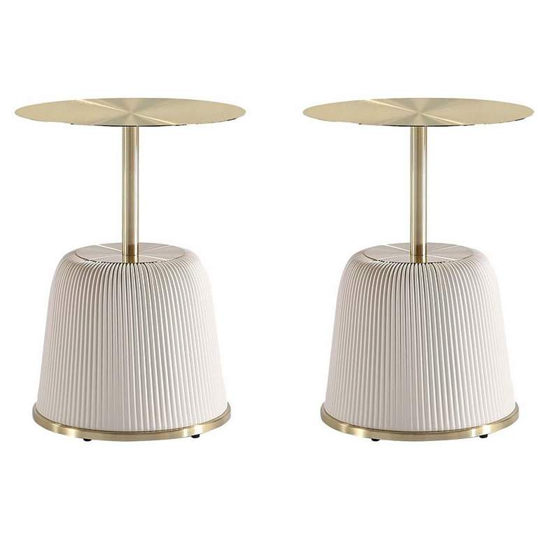 Image 1 Anderson End Table 1.0 in Cream - Set of 2