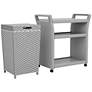 Anderson Gray White 2-Piece Serving Cart and Trash Can Set
