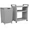 Anderson Gray White 2-Piece Serving Cart and Trash Can Set