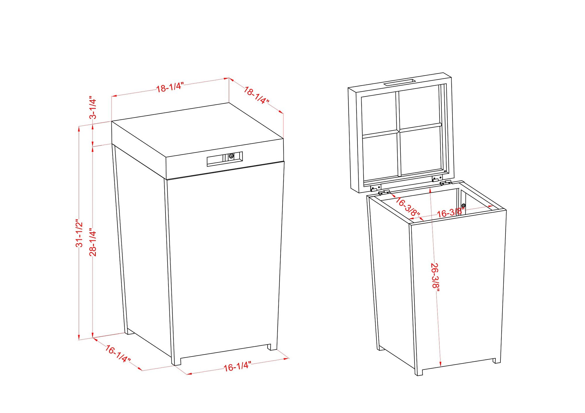 Anderson Gray White Coastal Woven Wicker Serving Cart and Trash Can Set