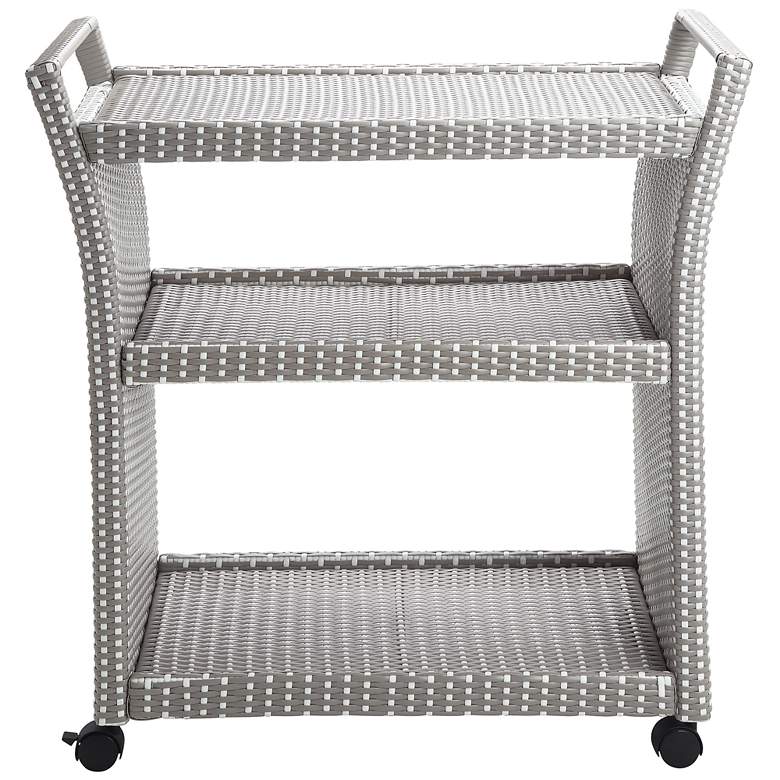Image 5 Anderson Gray White Wicker Patio Serving Cart more views