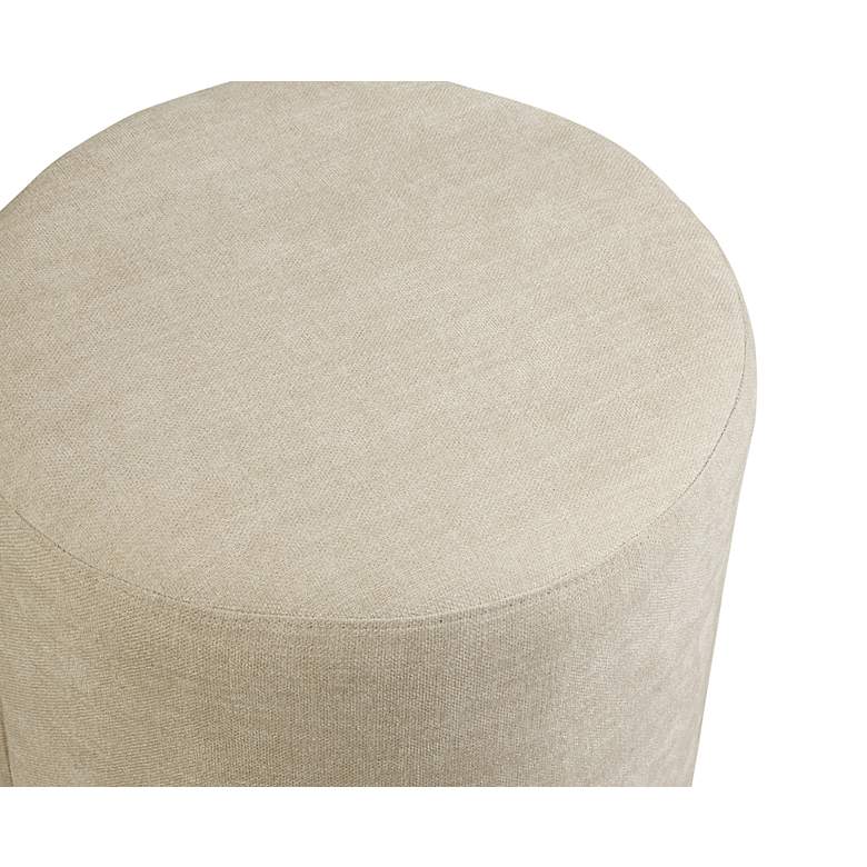 Image 5 Anderson Upholstered Cream Round Ottoman more views