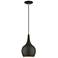 Andes 1 Light Black Mini Pendant with Antique Brass Accents
