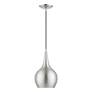 3_Andes 1 Light Brushed Nickel Mini Pendant with Polished Chrome Accents more views