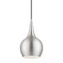 4_Andes 1 Light Brushed Nickel Mini Pendant with Polished Chrome Accents more views