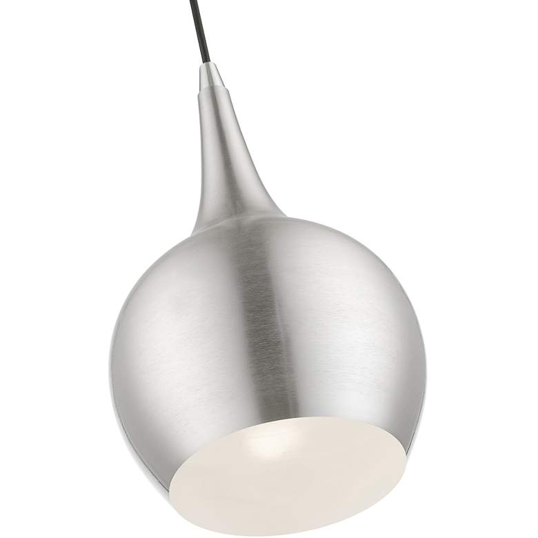 Image 6 Andes 1 Light Brushed Nickel Mini Pendant with Polished Chrome Accents more views