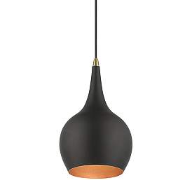 Image5 of Andes 7 3/4" Wide Black Teardrop Mini Pendant more views