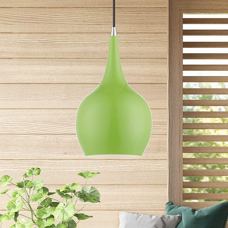 Image 2 Andes 7 3/4" Wide Shiny Apple Green Mini Pendant