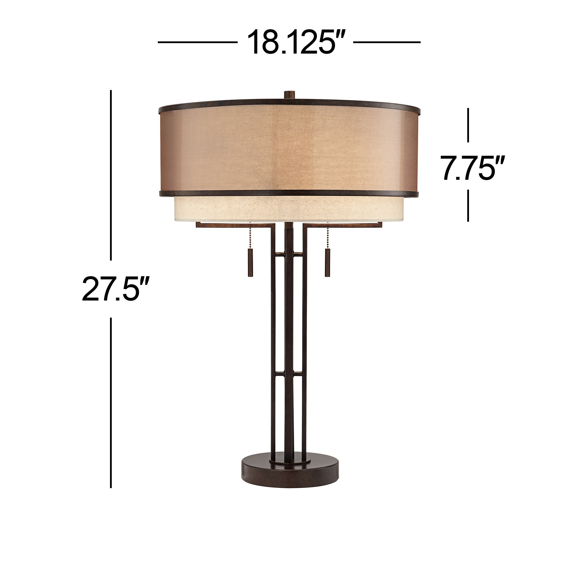 Watch A Video About the Franklin Iron Works Andes Bronze Industrial Table Lamp with Double Shade