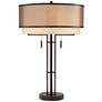 Andes Double Shade Industrial Table Lamp with Table Top Dimmer
