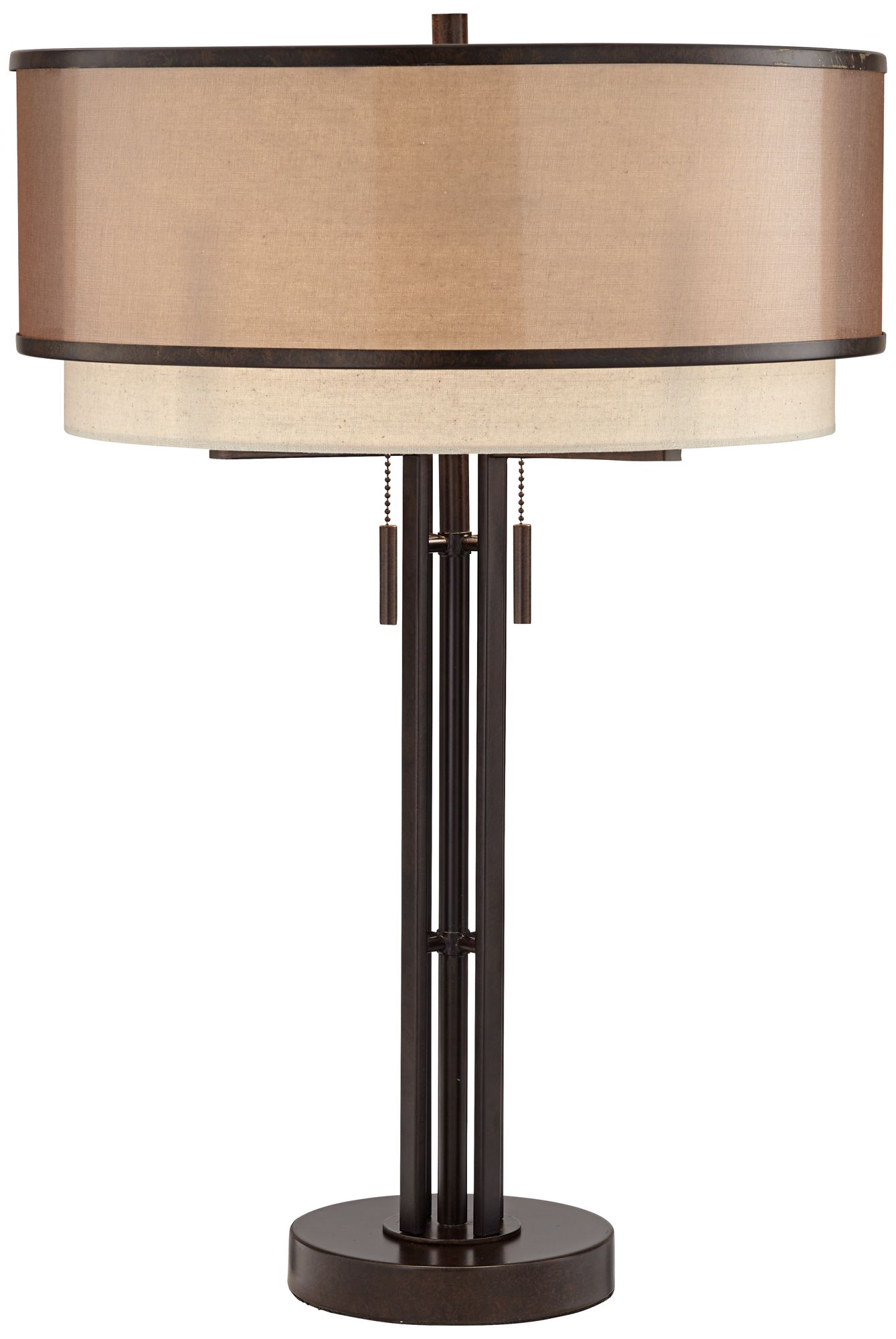 Andes Double Shade Industrial Table Lamp With USB Dimmer 043M0
