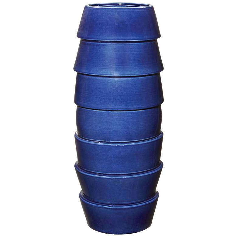 Image 1 Andes Tall Denim Crackle 24 1/2" High Layered Vessel