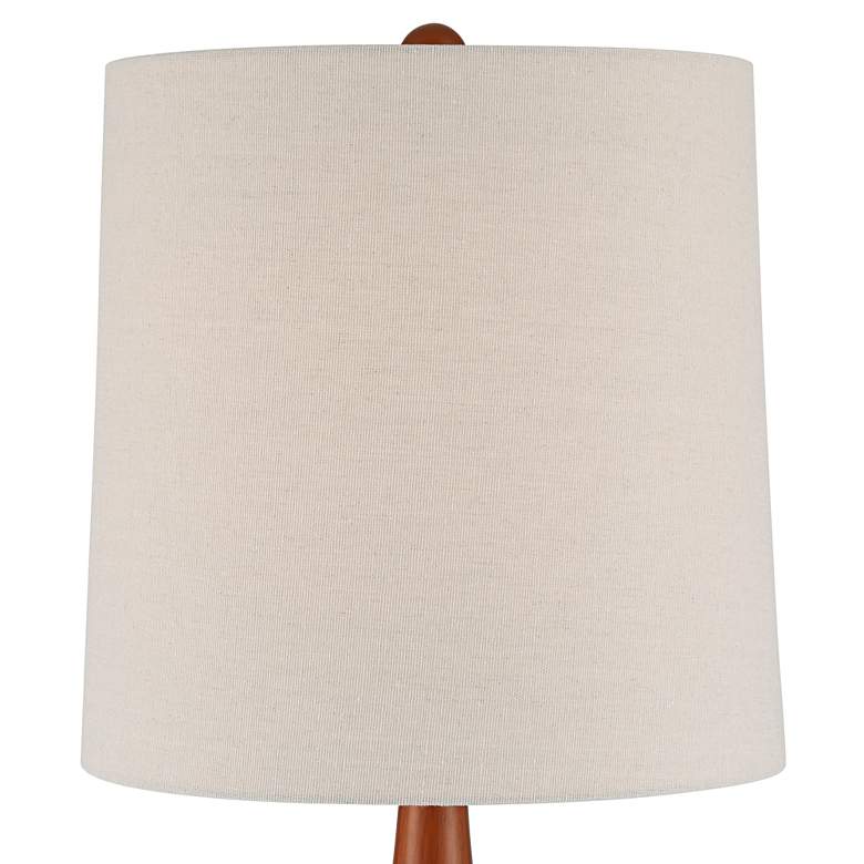 Image 3 Andi 25" Modern Wood and Blue Ceramic Table Lamp more views