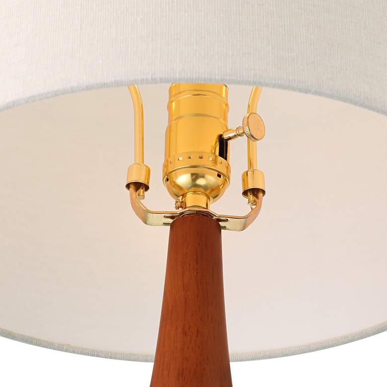 Image 5 Andi 25" Modern Wood and Blue Ceramic Table Lamp more views