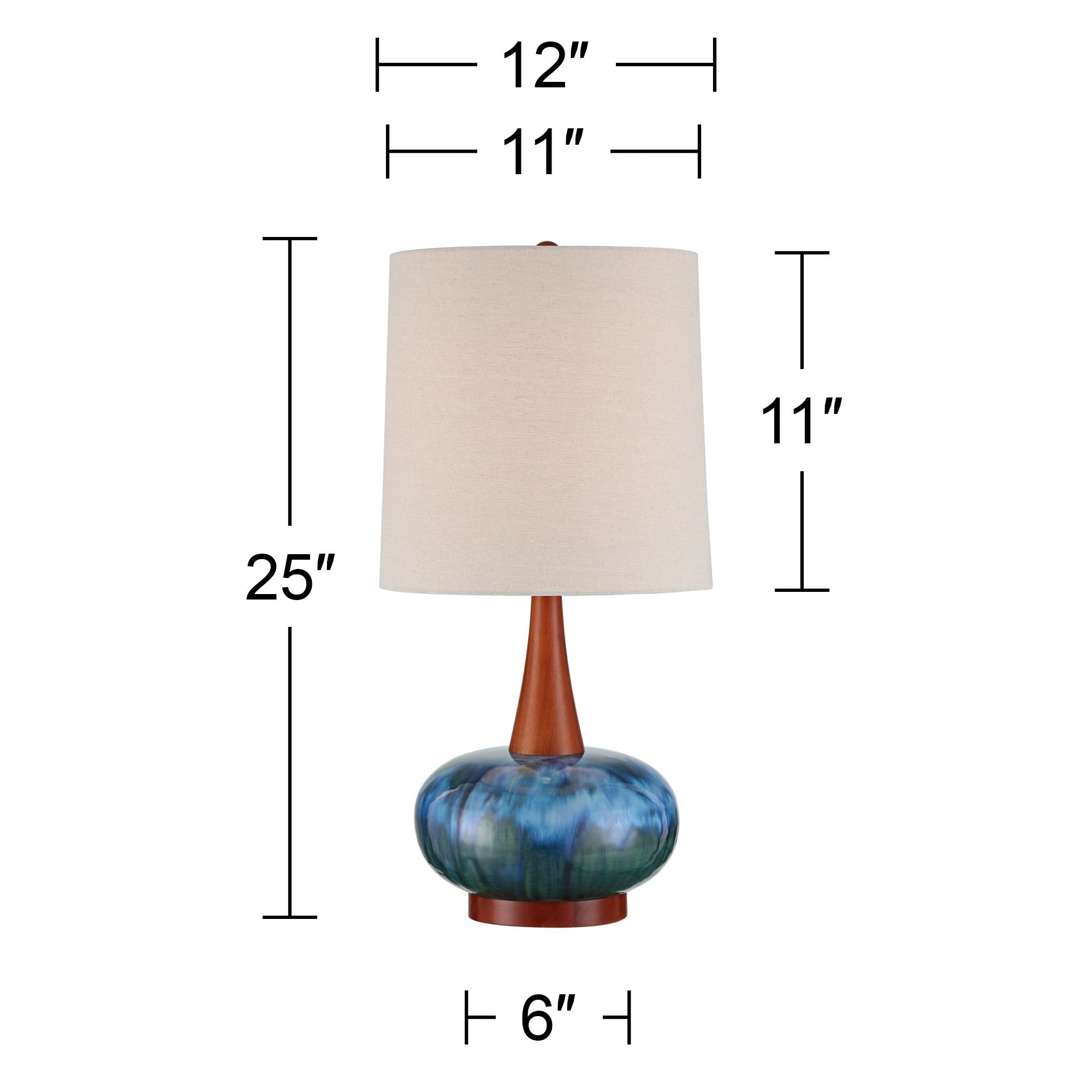 Watch A Video About the Andi Modern Wood and Blue Ceramic Table Lamp