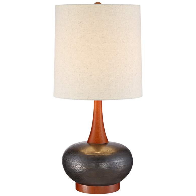 Andi Ceramic and Wood Mid-Century Modern Table Lamp - #9H566 | Lamps Plus