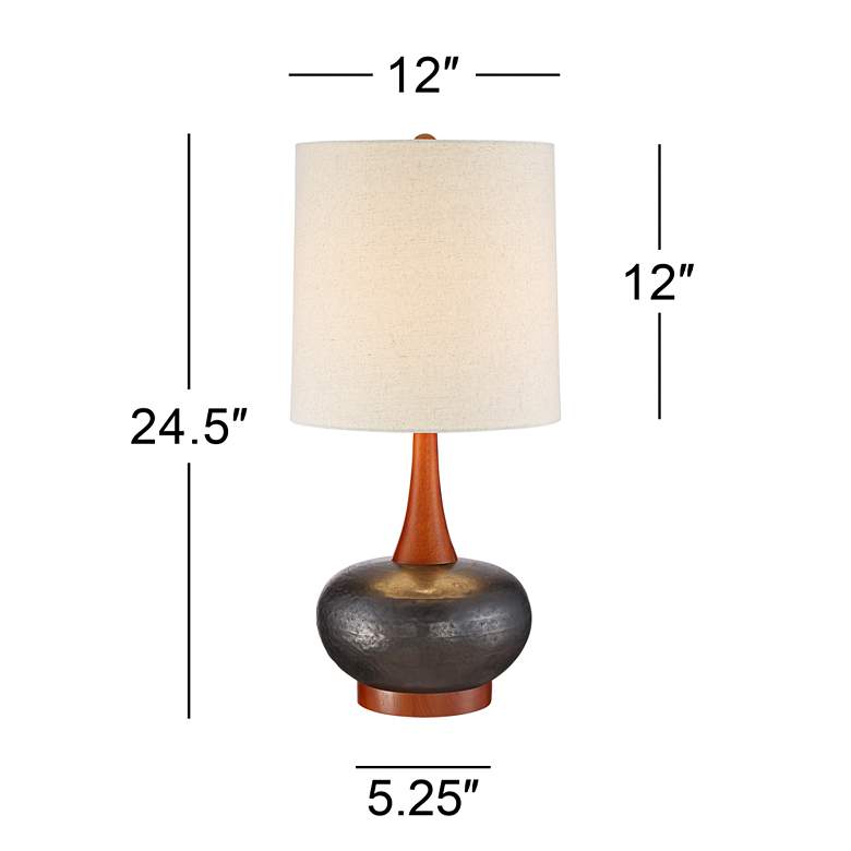 Image 7 Andi Ceramic and Wood Mid-Century Modern Table Lamp more views
