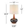 Andi Ceramic and Wood Mid-Century Modern Table Lamp in scene
