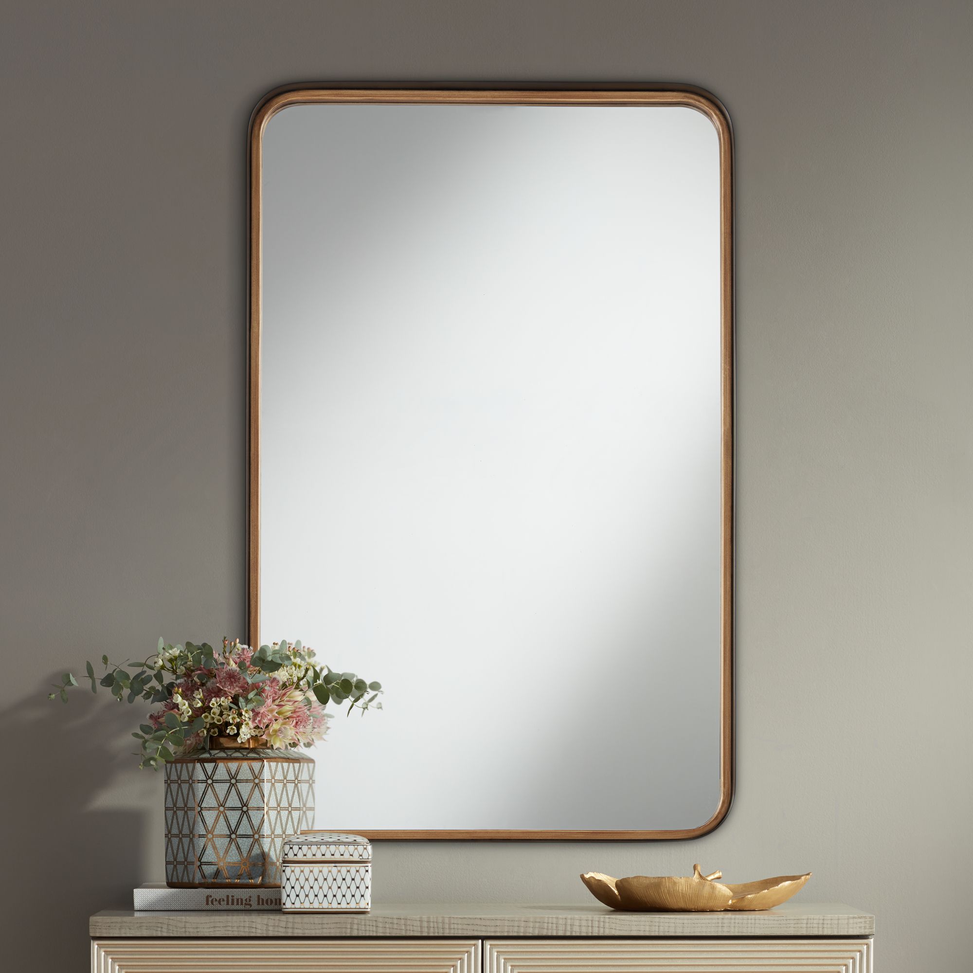 Image 5 Andi Gold and Black 24" x 38" Rectangular Wall Mirrors Set of 2 more views