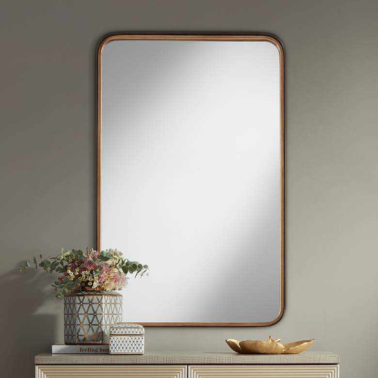 Image 2 Andi Gold & Black 24" x 38" Rounded Edge Wall Mirror