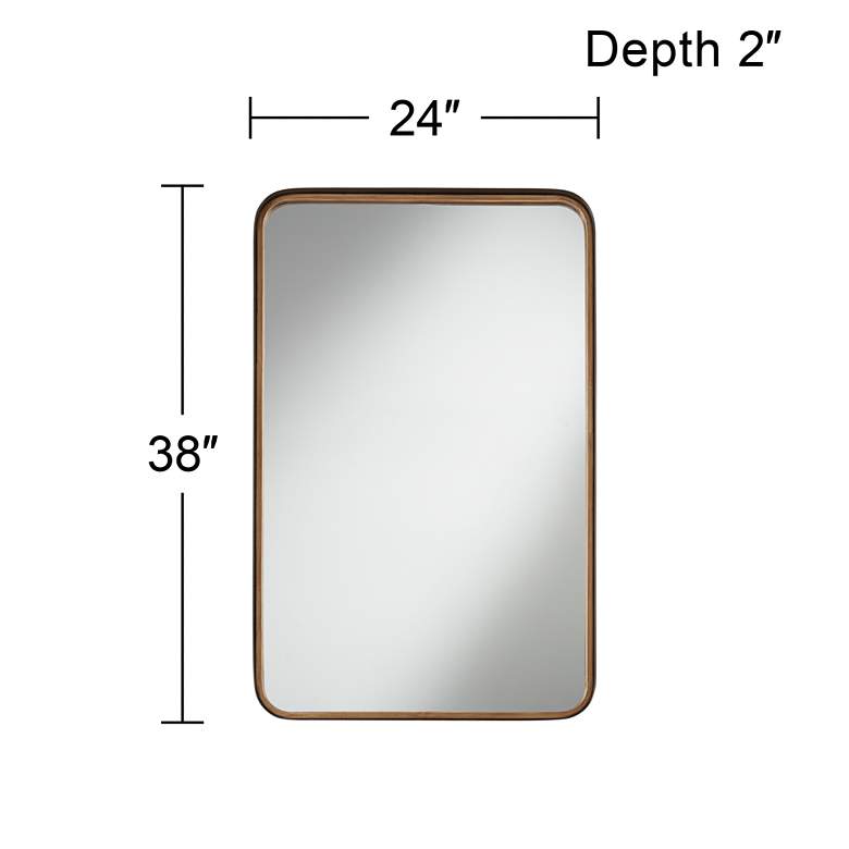 Image 6 Andi Gold & Black 24" x 38" Rounded Edge Wall Mirror more views