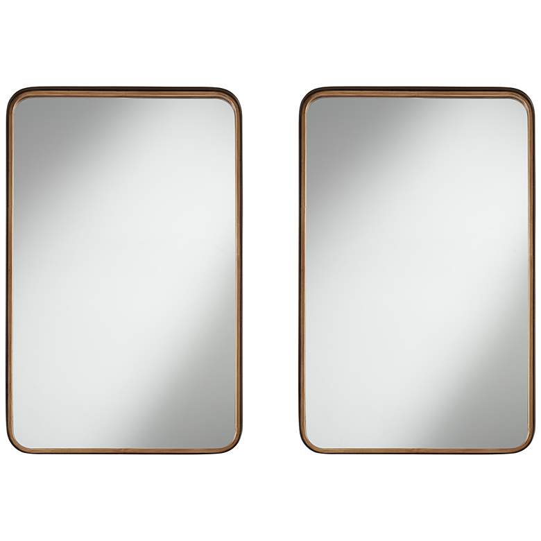 Image 2 Andi Gold and Black 24" x 38" Rectangular Wall Mirrors Set of 2