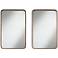 Andi Gold and Black 24" x 38" Rectangular Wall Mirrors Set of 2