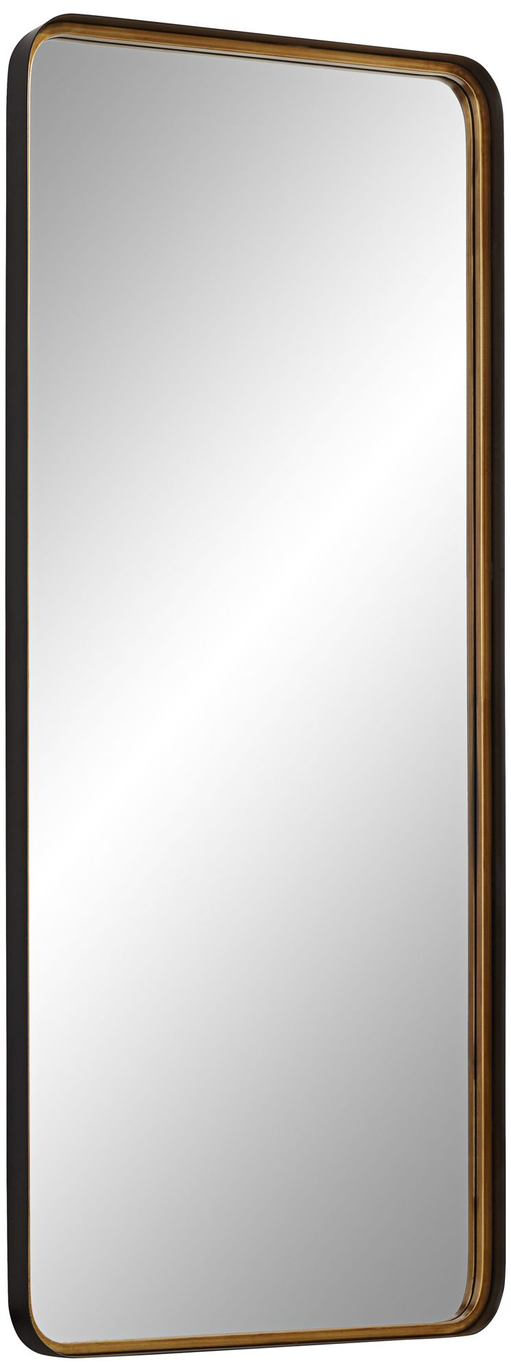 Image 7 Andi Matte Gold Black 27" x 65" Rectangular Wall Mirror more views
