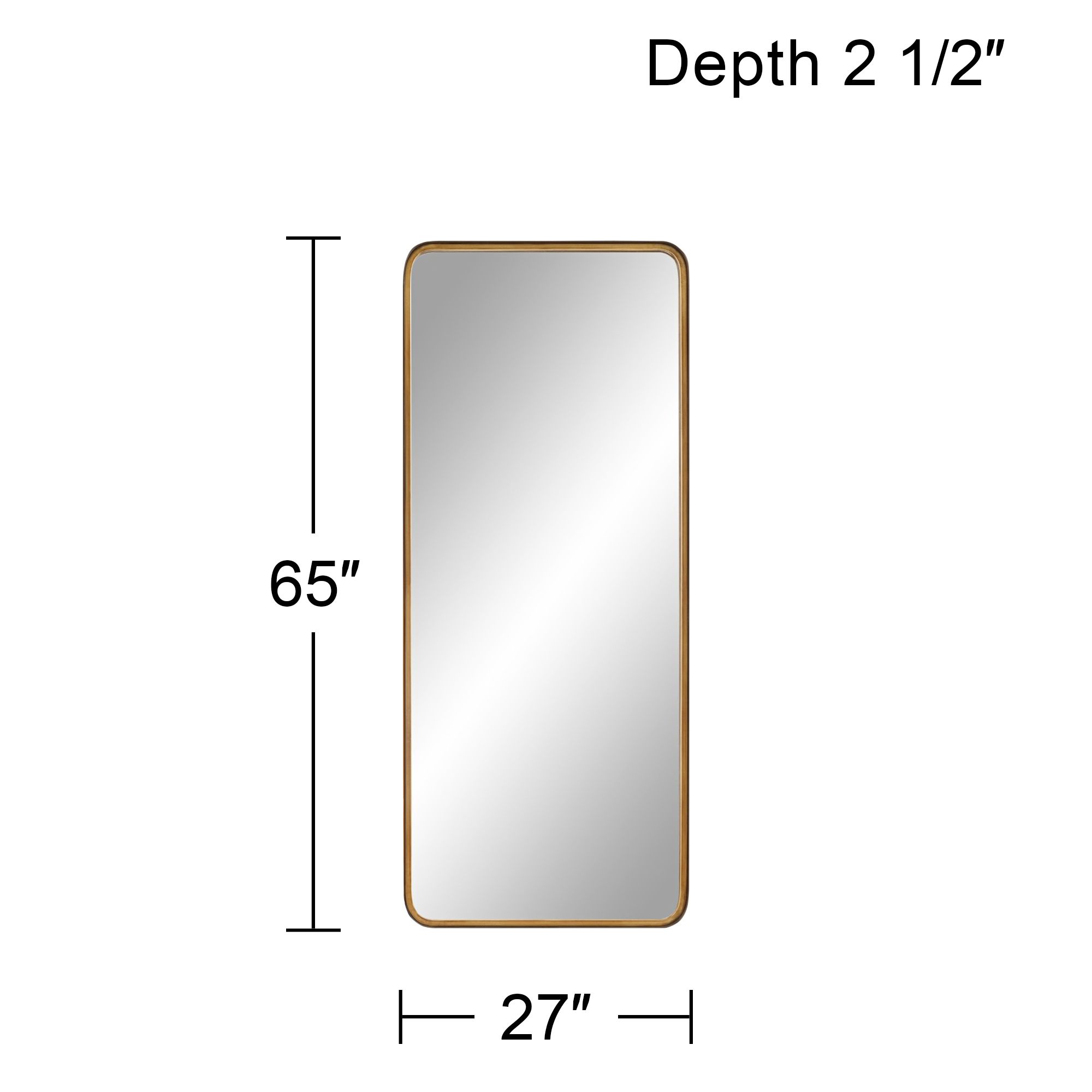 Andi Matte Gold Black 27" x 65" Rectangular Wall Mirror in scene