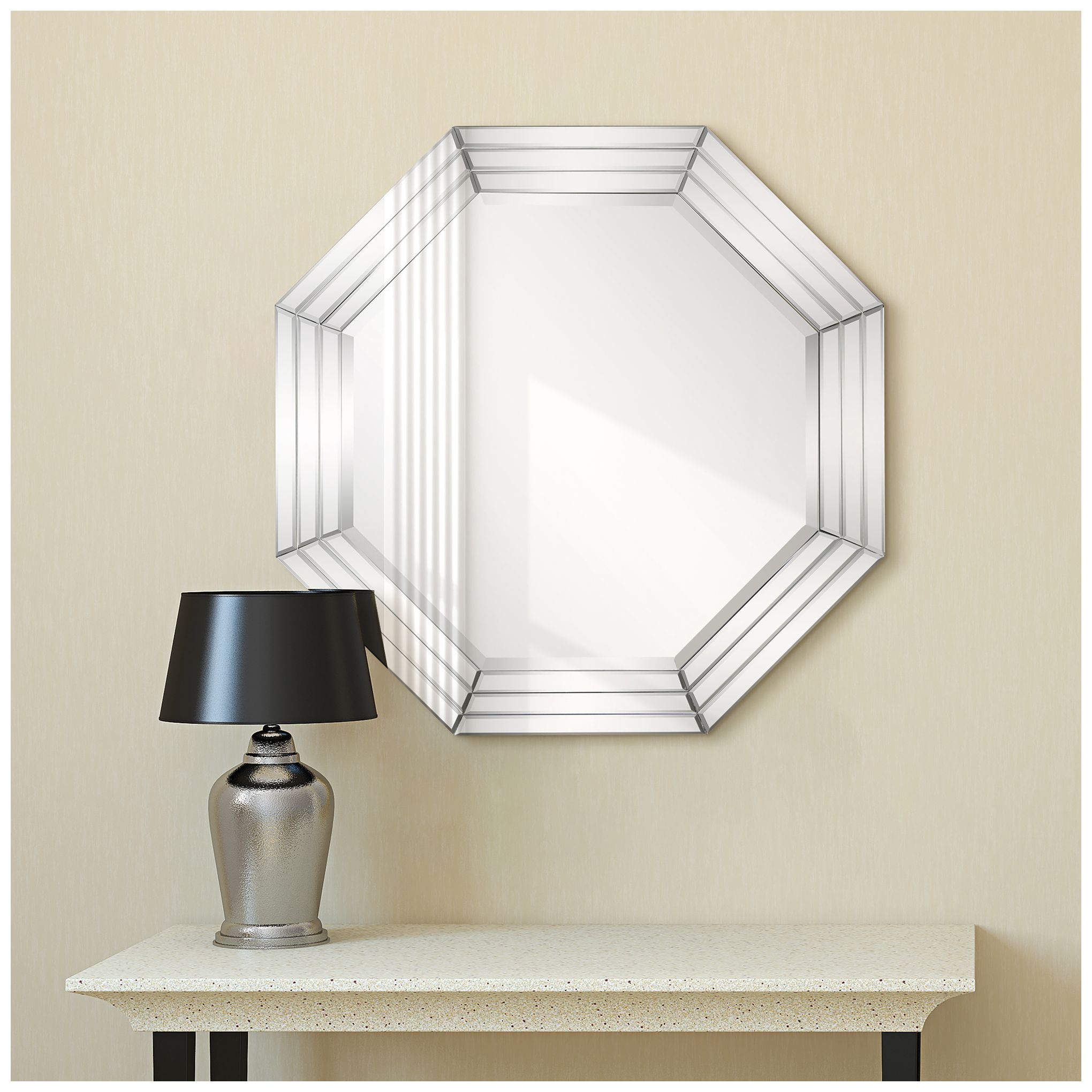 Andi Multi-Faceted 32" Octagon Wall Mirror