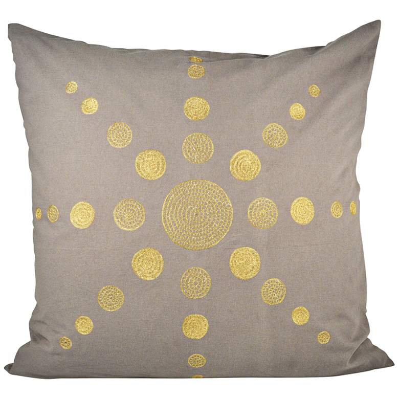 Image 1 Andor Chateau Gray and Gold 24 inch Square Decorative Pillow