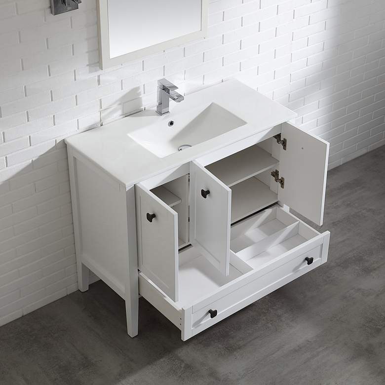 Image 6 Andora 39 3/4 inch Wide White 3-Door Single Sink Vanity more views