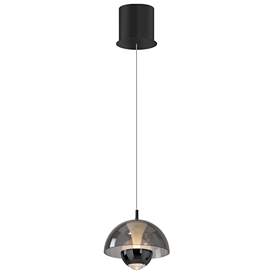 Image1 of Andoria Black Chrome Finished Smoke Shade Single Light LED Pendant