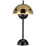 Andoria Polished Brass and Black Chrome Finished LED Table Lamp