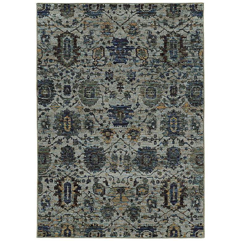 Image 1 Andorra 7120A 5&#39;3 inchx7&#39;3 inch Blue and Navy Area Rug