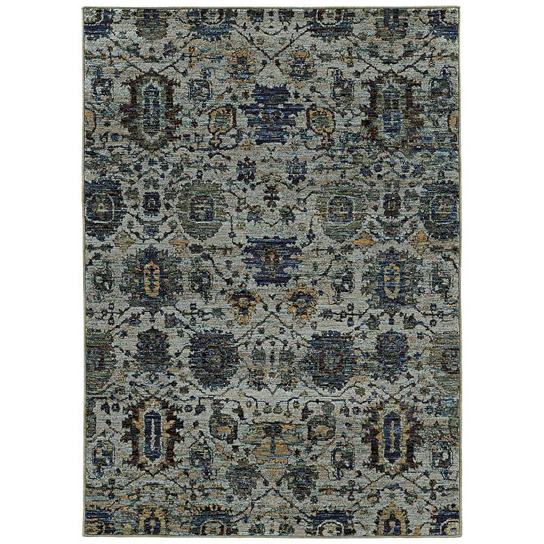 Image 1 Andorra 7120A 5'3"x7'3" Blue and Navy Area Rug