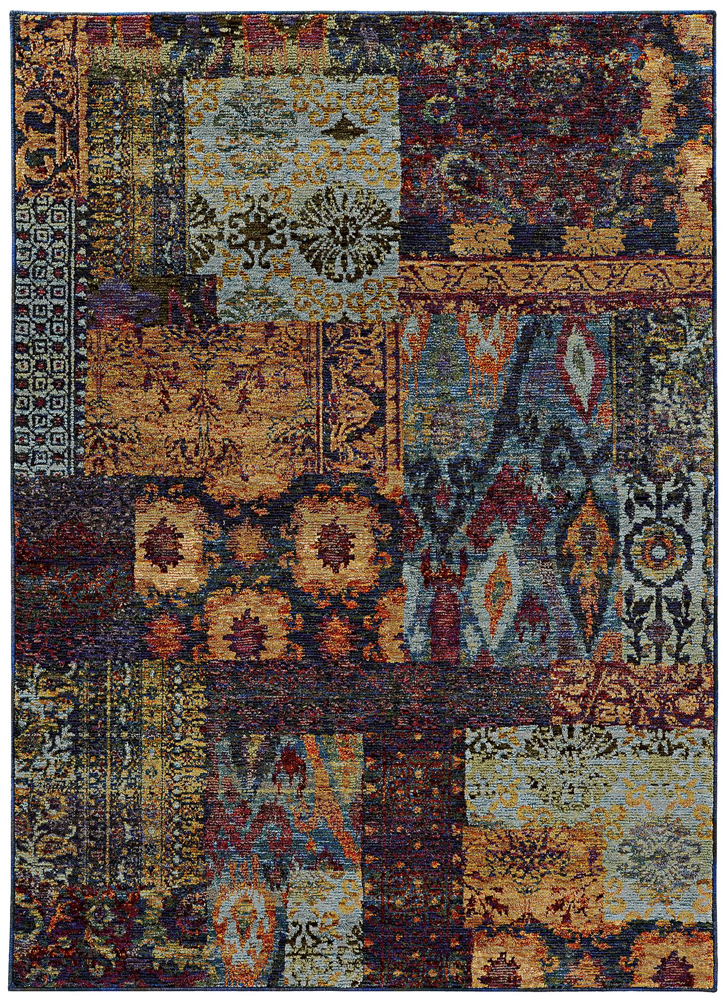 Andorra 7137A 1'10"x3'2" Multi-Color Blue Area Rug