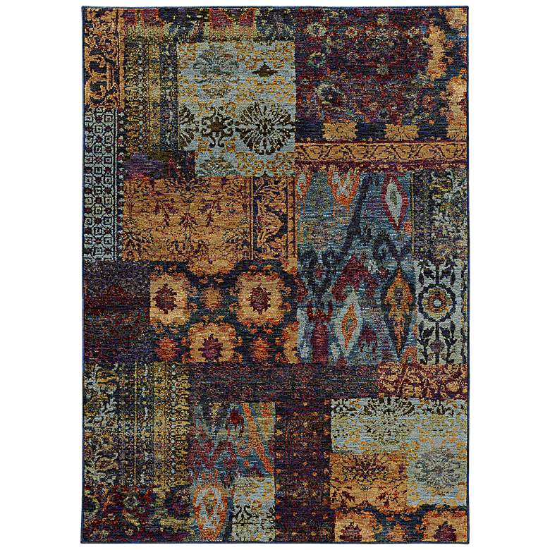 Image 1 Andorra 7137A 5'3"x7'3" Multi-Color Blue Area Rug
