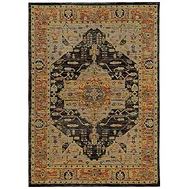 Image1 of Andorra 7138B 3'3"x5'2" Gold and Gray Area Rug