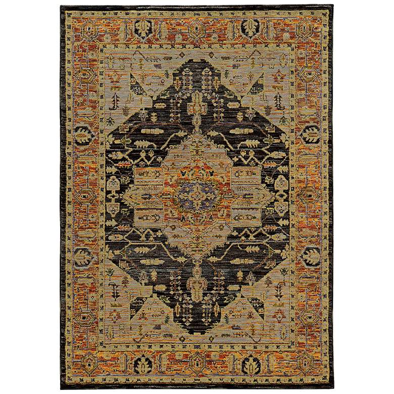 Image 2 Andorra 7138B 5'3"x7'3" Gold and Gray Area Rug